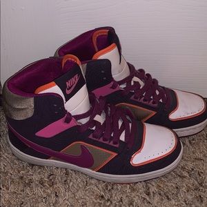 Nike high tops (purple, gold, orange, pink) size 7